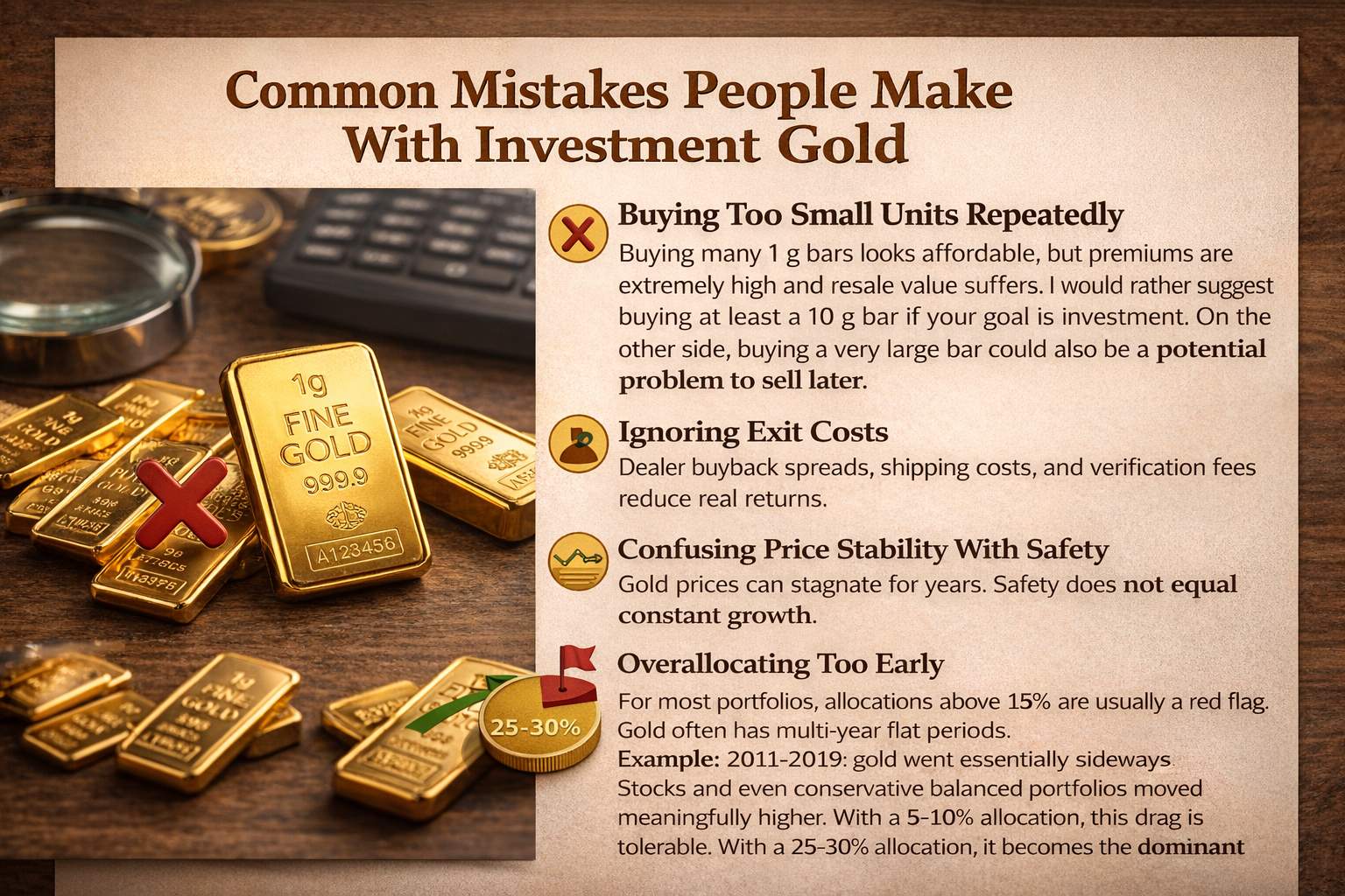 Common Mistakes People Make With Investment Gold